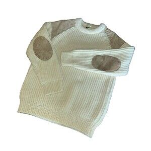 Vintage Sweater Made In Great Britain New Wool Suede Heavy Fisherman - S/M